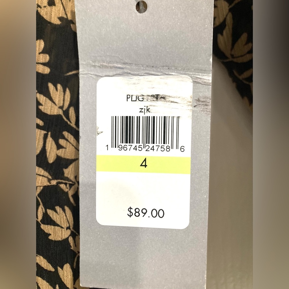 NWT Mark New York Long Sleeve Hi Lo Fit & Flare Leaf Print Dress Size 4 - Picture 6 of 15